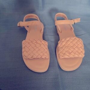 Steve Madden Pink Sandals with Woven Upper and Ankle Strap